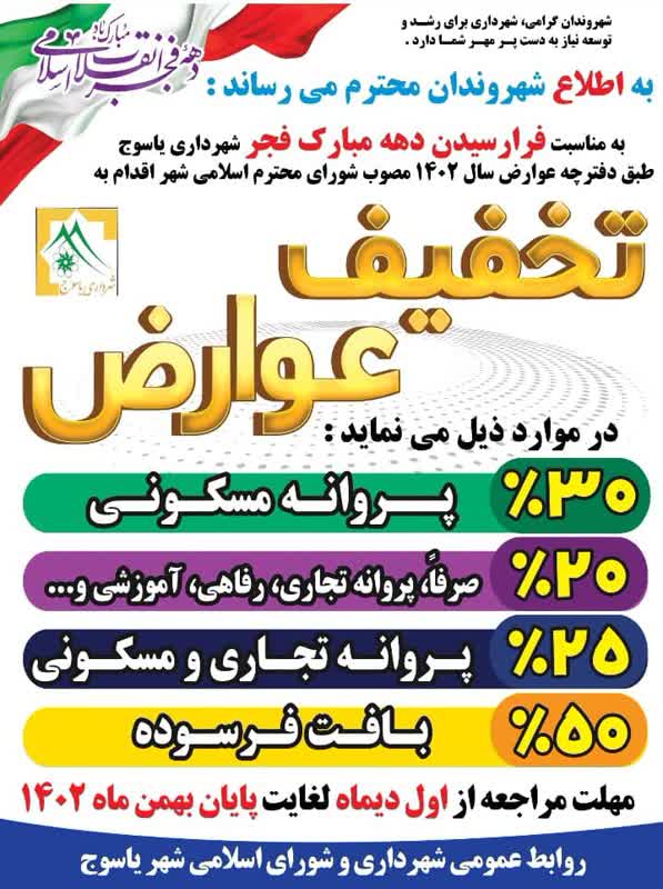 تخفیف عوارض